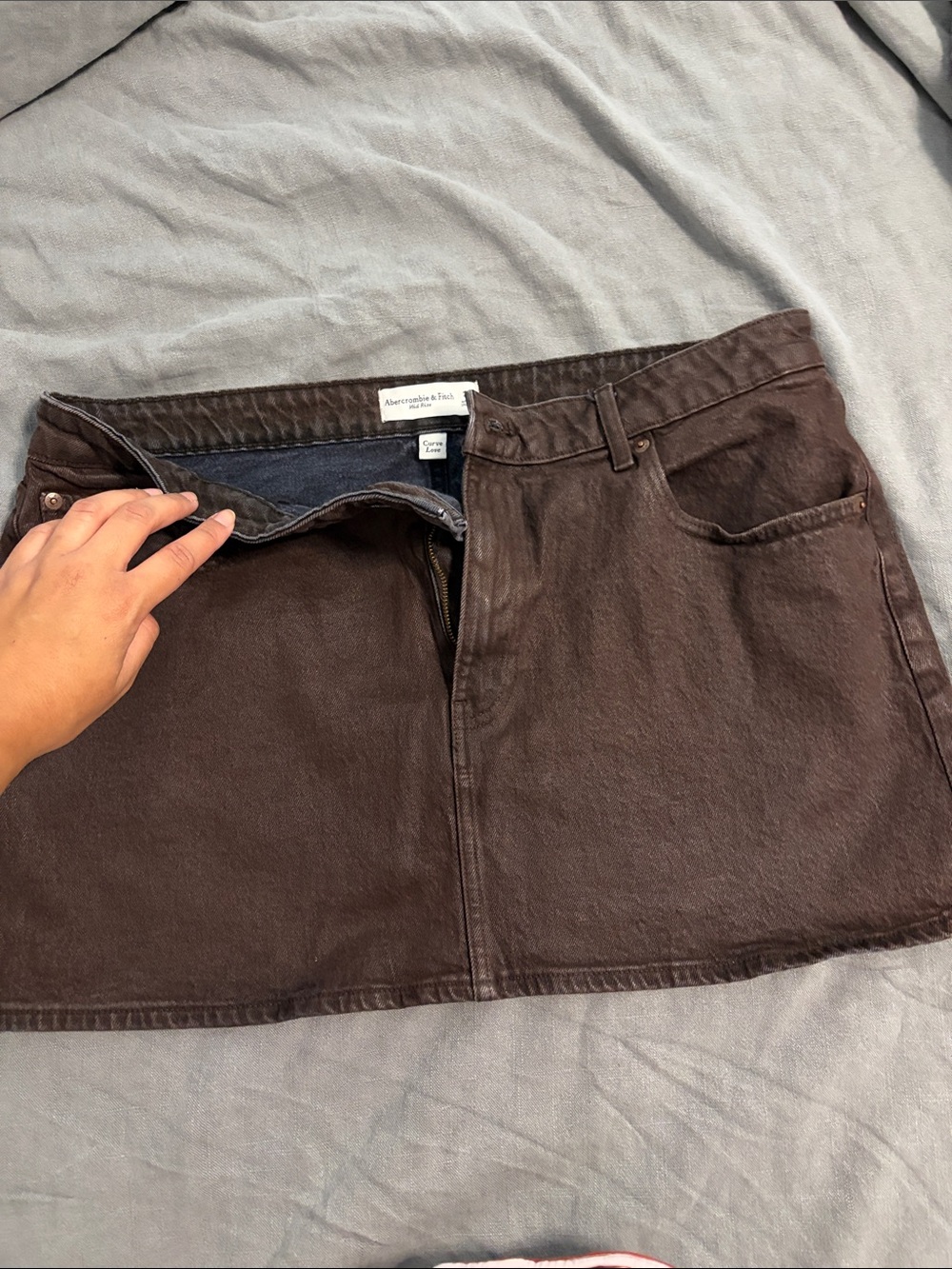 Abercrombie & Fitch Dark Brown Denim Mini Skirt